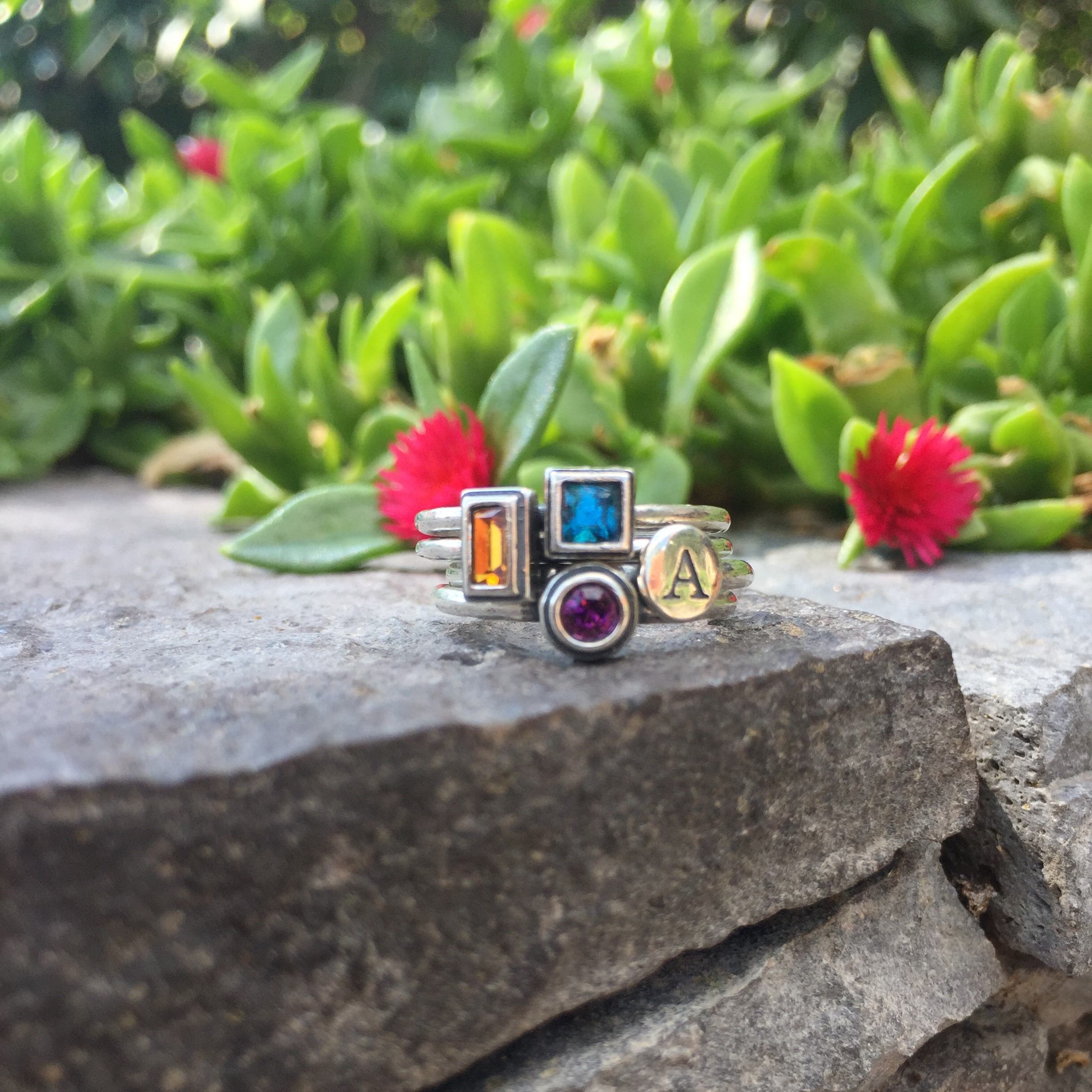 Silver Stackable Birthstone Rings